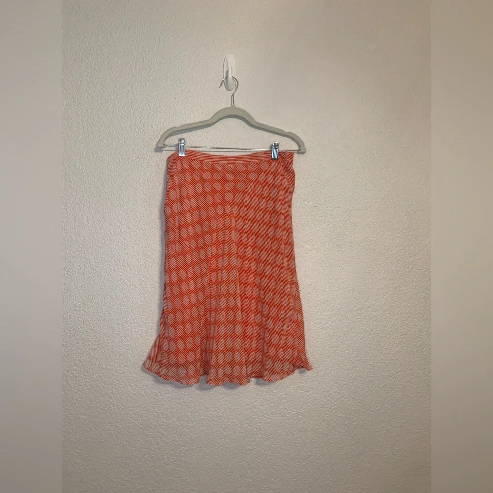 Liz Claiborne Skirt Size 8 Red White Polka Dot A Line Lined Art Deco